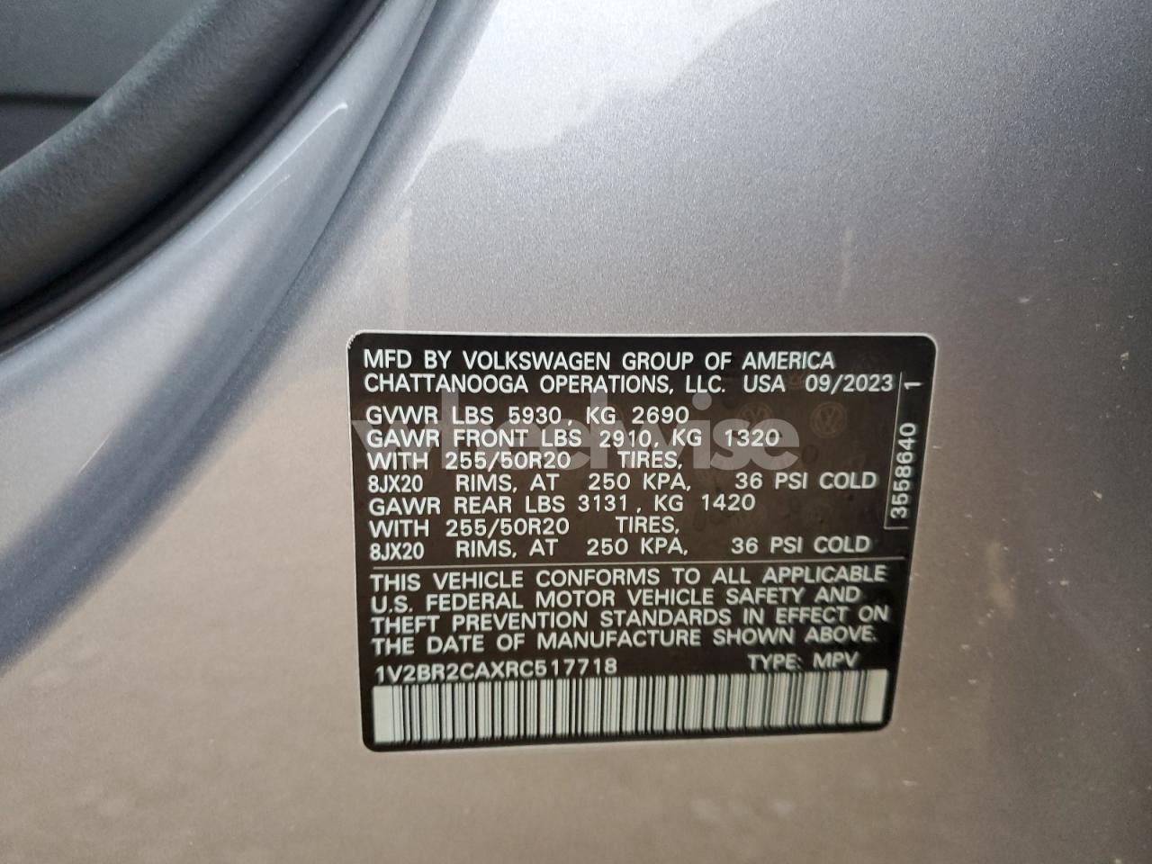 Photo 14 of 2024 VOLKSWAGEN ATLAS SEL (VIN 1V2BR2CAXRC517718)