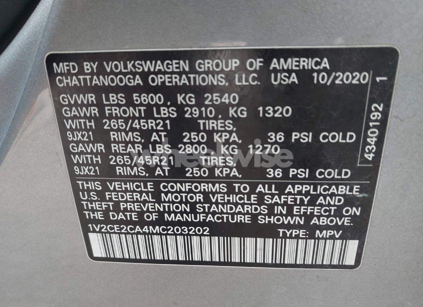 Photo 9 of 2021 Volkswagen Atlas CROSS SPORT 3.6L V6 SEL R-LINE (VIN 1V2CE2CA4MC203202)
