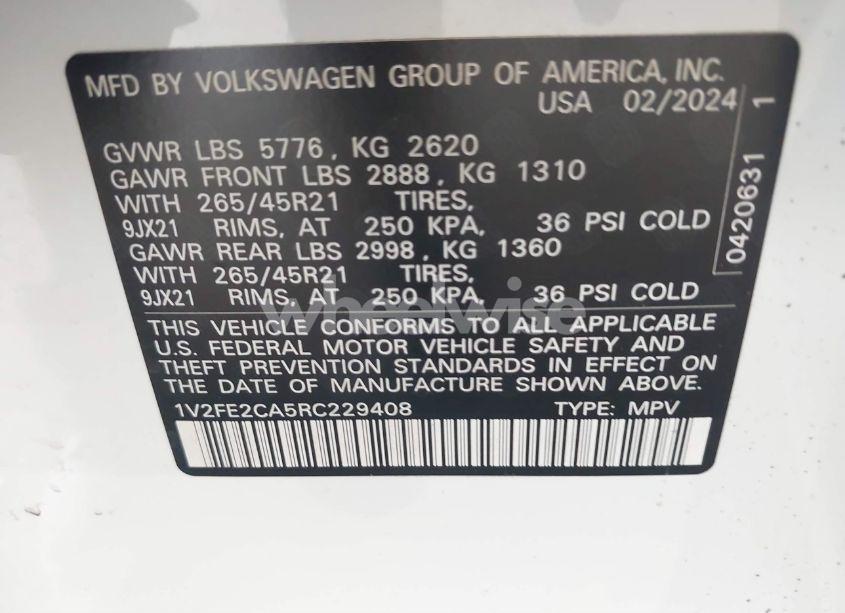 Photo 9 of 2024 Volkswagen Atlas CROSS SPORT 2.0T SEL PREMIUM R-LINE (VIN 1V2FE2CA5RC229408)