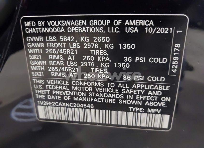 Photo 9 of 2022 Volkswagen Atlas CROSS SPORT 3.6L V6 SEL PREMIUM R-LINE (VIN 1V2FE2CAXNC204546)