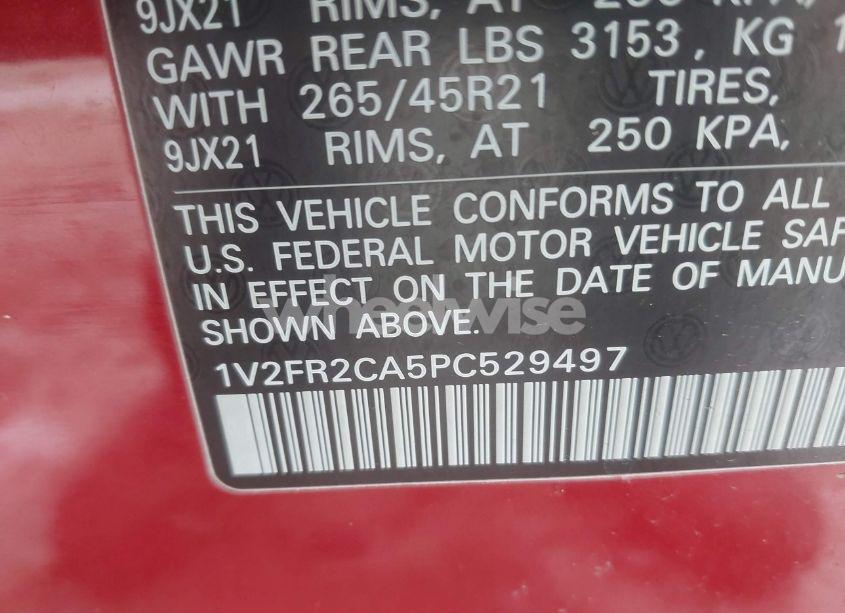 Photo 9 of 2023 Volkswagen Atlas 3.6L V6 SEL PREMIUM R-LINE (VIN 1V2FR2CA5PC529497)