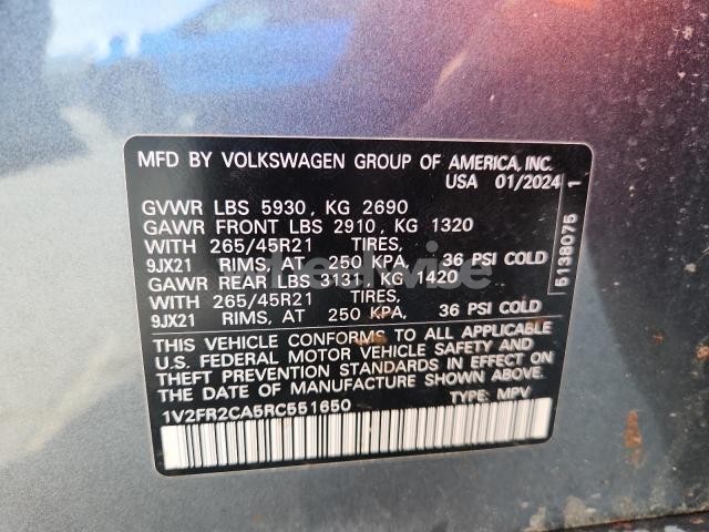 Photo 12 of 2024 VOLKSWAGEN ATLAS SEL PREMIUM R-LINE (VIN 1V2FR2CA5RC551650)