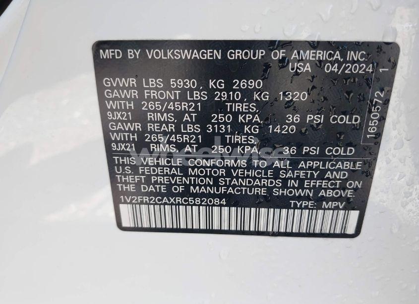 Photo 9 of 2024 Volkswagen Atlas 2.0T SEL PREMIUM R-LINE (VIN 1V2FR2CAXRC582084)