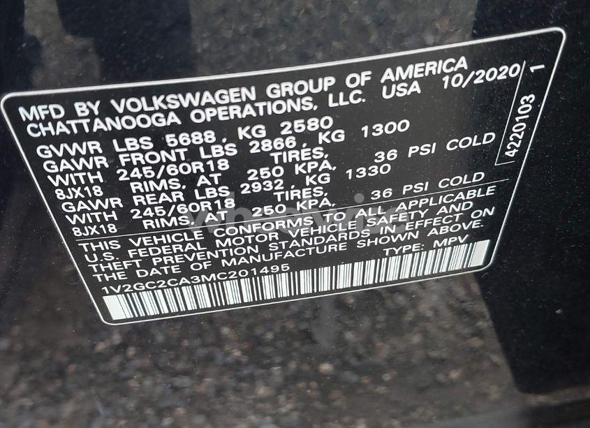 Photo 9 of 2021 Volkswagen Atlas CROSS SPORT 2.0T S (VIN 1V2GC2CA3MC201495)