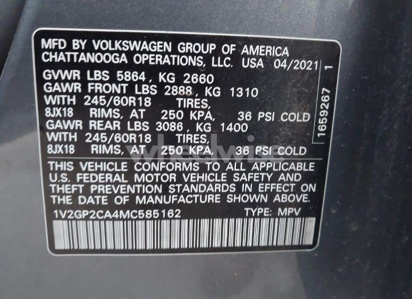 Photo 9 of 2021 Volkswagen Atlas 2.0T S (VIN 1V2GP2CA4MC585162)