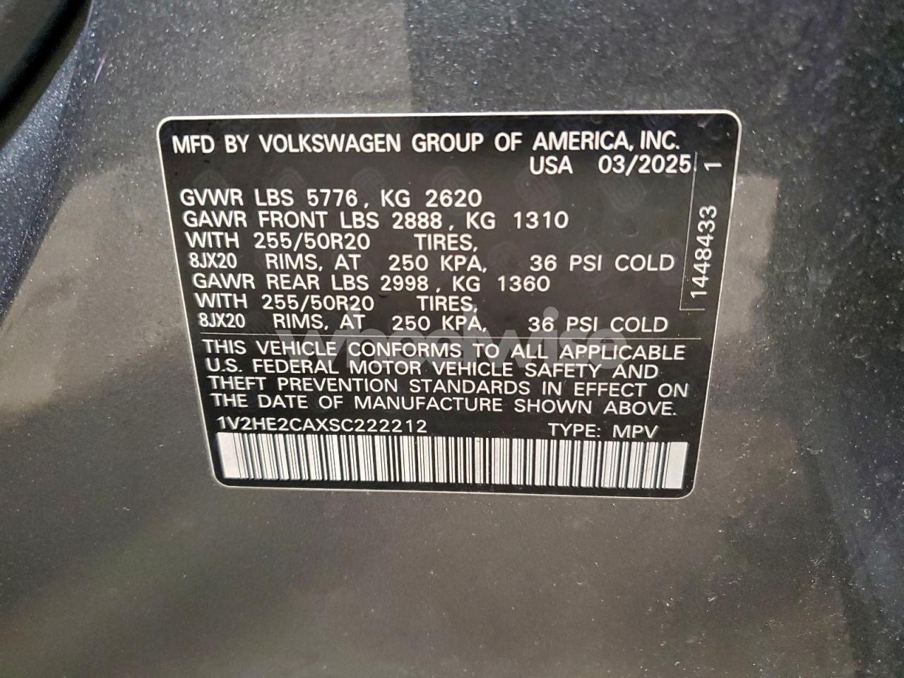 Photo 14 of 2025 VOLKSWAGEN ATLAS CROSS SPORT SE (VIN 1V2HE2CAXSC222212)