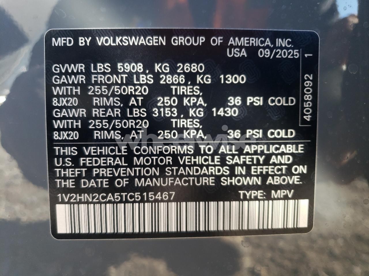 Photo 13 of 2026 VOLKSWAGEN ATLAS SE (VIN 1V2HN2CA5TC515467)