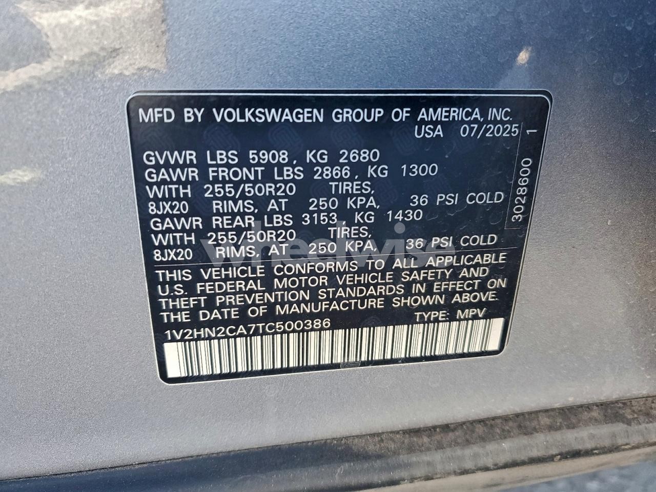 Photo 13 of 2026 VOLKSWAGEN ATLAS SE (VIN 1V2HN2CA7TC500386)