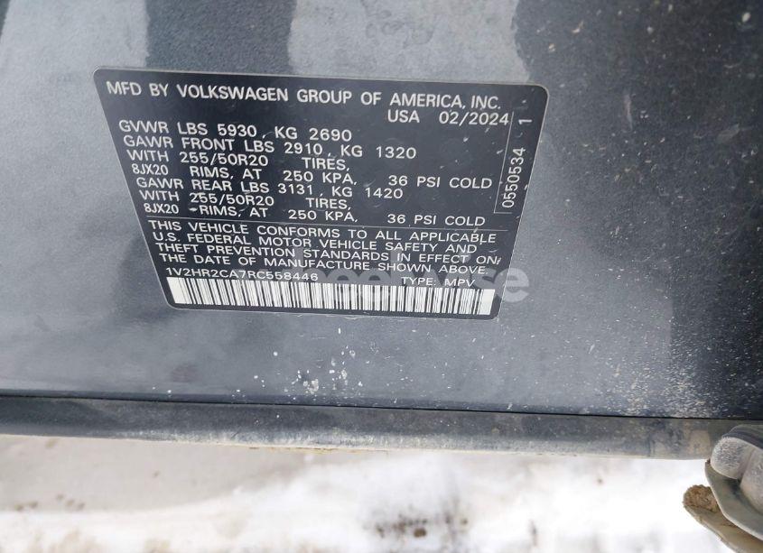 Photo 9 of 2024 Volkswagen Atlas 2.0T SE W/TECHNOLOGY (VIN 1V2HR2CA7RC558446)