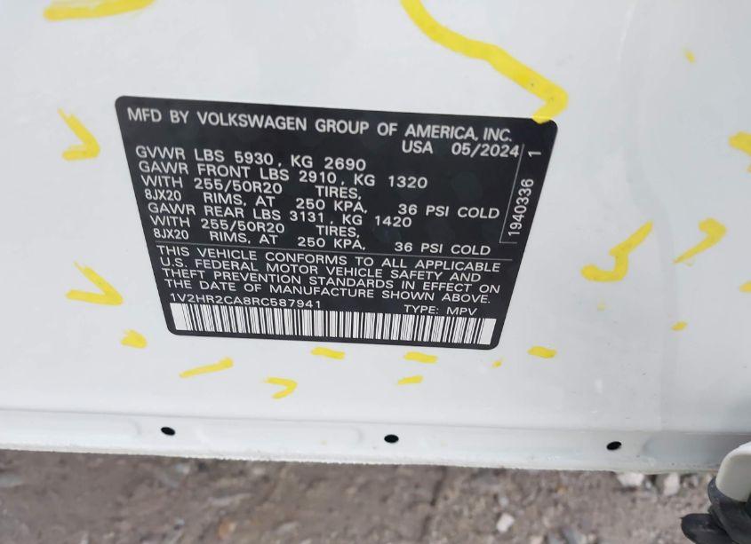 Photo 9 of 2024 Volkswagen Atlas 2.0T SE W/TECHNOLOGY (VIN 1V2HR2CA8RC587941)