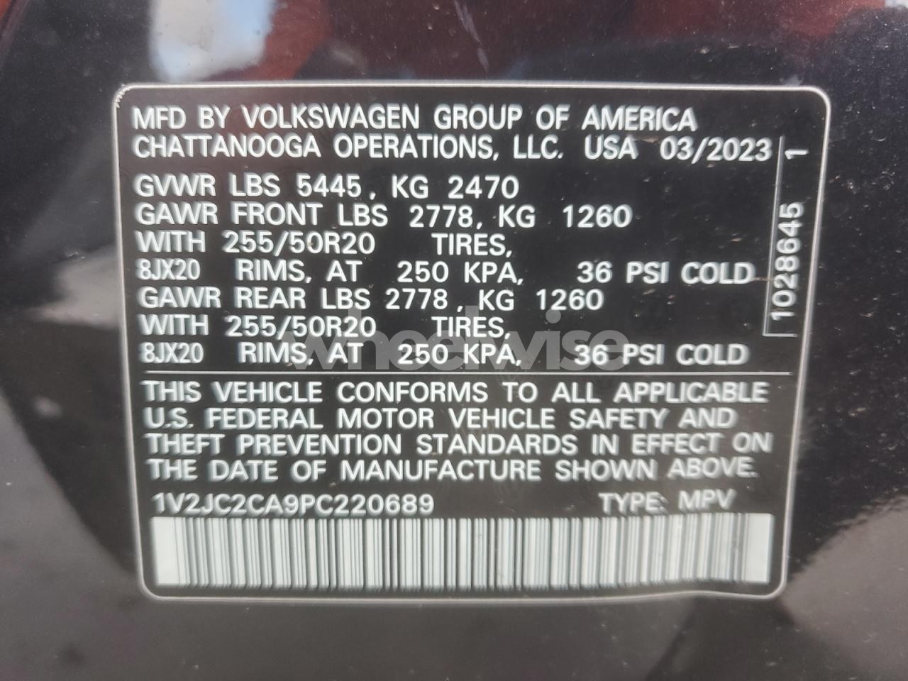 Photo 13 of 2023 VOLKSWAGEN ATLAS CROSS SPORT SE (VIN 1V2JC2CA9PC220689)