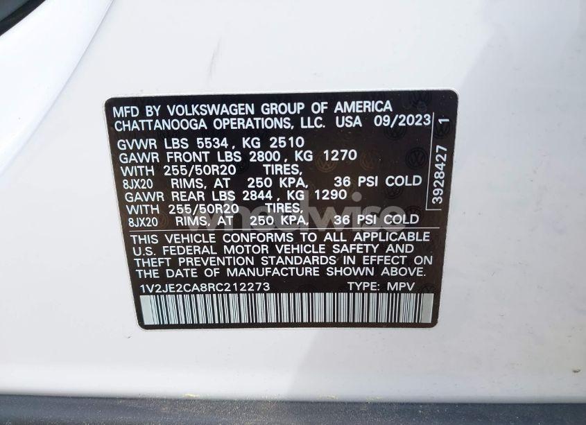 Photo 9 of 2024 Volkswagen Atlas CROSS SPORT 2.0T SE W/TECHNOLOGY (VIN 1V2JE2CA8RC212273)
