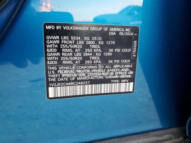 Photo 12 of 2024 VOLKSWAGEN ATLAS CROSS SPORT SE (VIN 1V2JE2CA8RC248237)