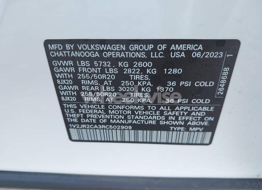 Photo 9 of 2024 Volkswagen Atlas 2.0T SE W/TECHNOLOGY (VIN 1V2JR2CA3RC502909)