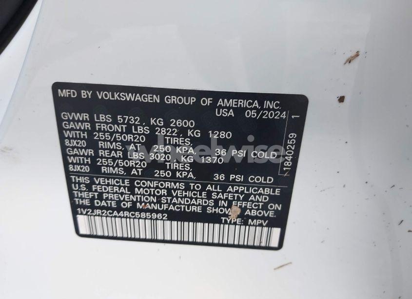 Photo 9 of 2024 Volkswagen Atlas 2.0T SE W/TECHNOLOGY (VIN 1V2JR2CA4RC585962)