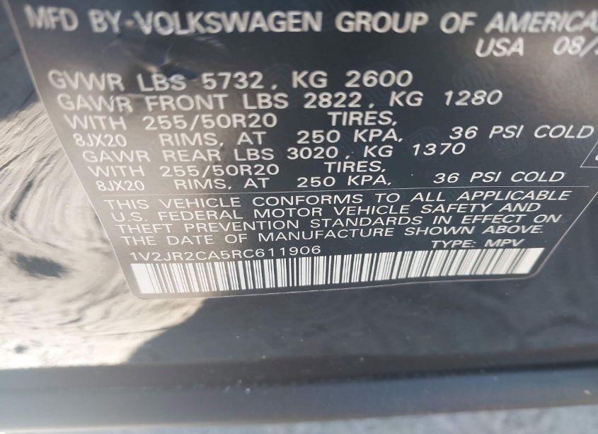 Photo 9 of 2024 Volkswagen Atlas 2.0T SE W/TECHNOLOGY (VIN 1V2JR2CA5RC611906)