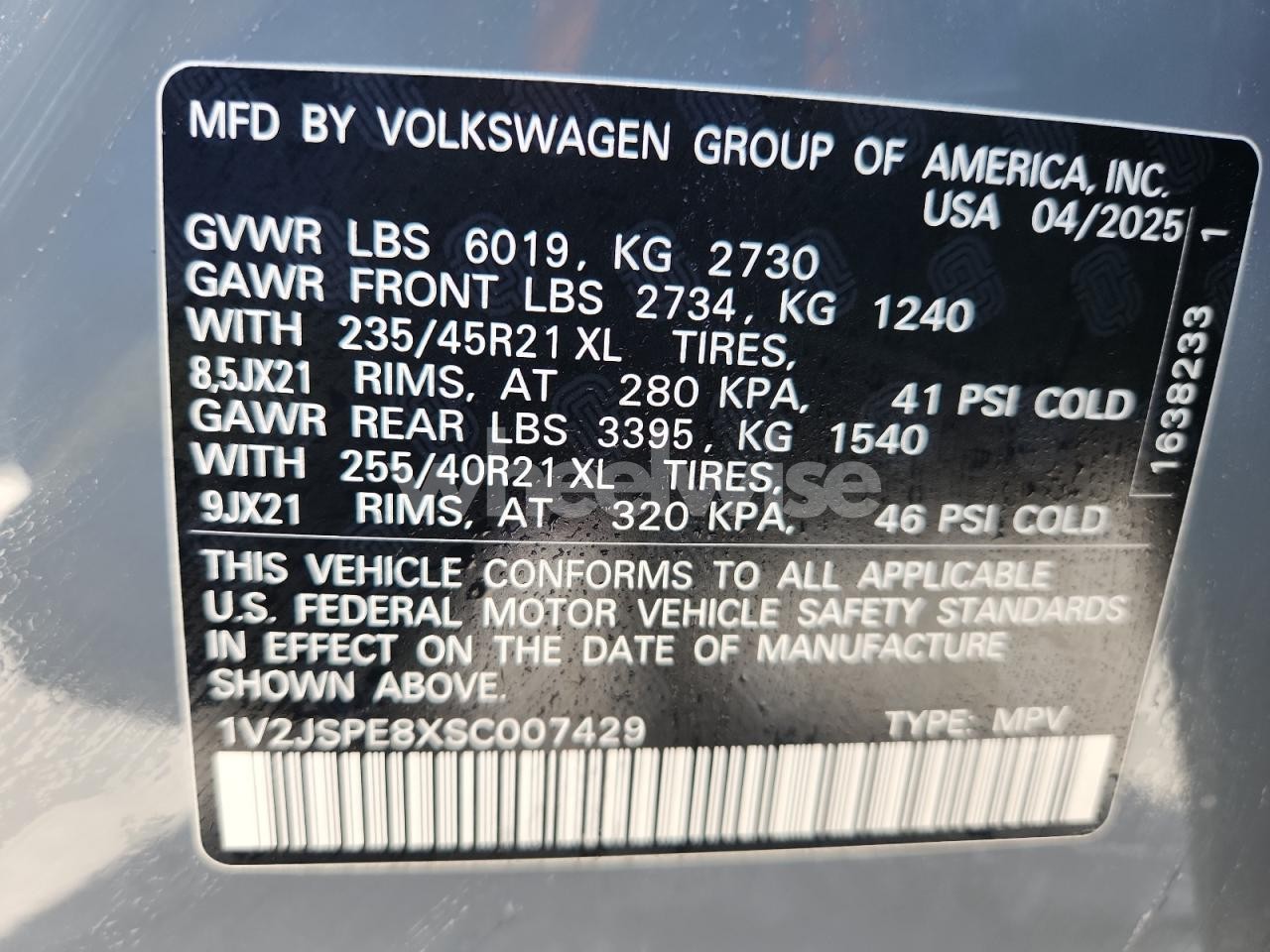 Photo 13 of 2025 VOLKSWAGEN ID.4 PRO S PLUS (VIN 1V2JSPE8XSC007429)