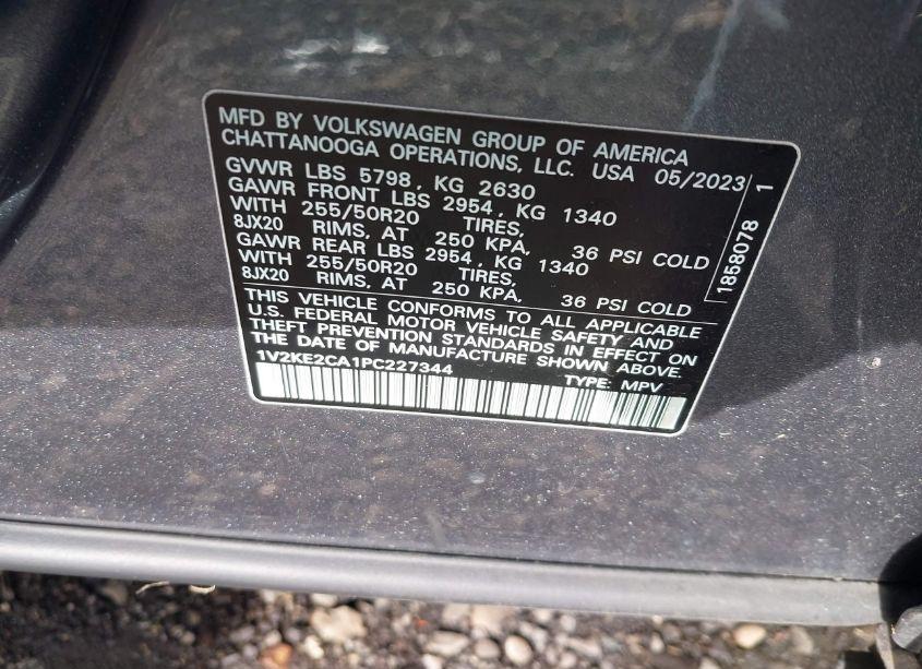 Photo 9 of 2023 Volkswagen Atlas CROSS SPORT 3.6L V6 SE W/TECHNOLOGY (VIN 1V2KE2CA1PC227344)