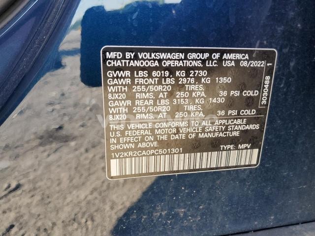 Photo 8 of 2023 VOLKSWAGEN ATLAS SE (VIN 1V2KR2CA0PC501301)