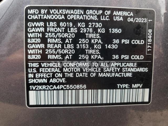 Photo 12 of 2023 VOLKSWAGEN ATLAS SE (VIN 1V2KR2CA4PC550856)
