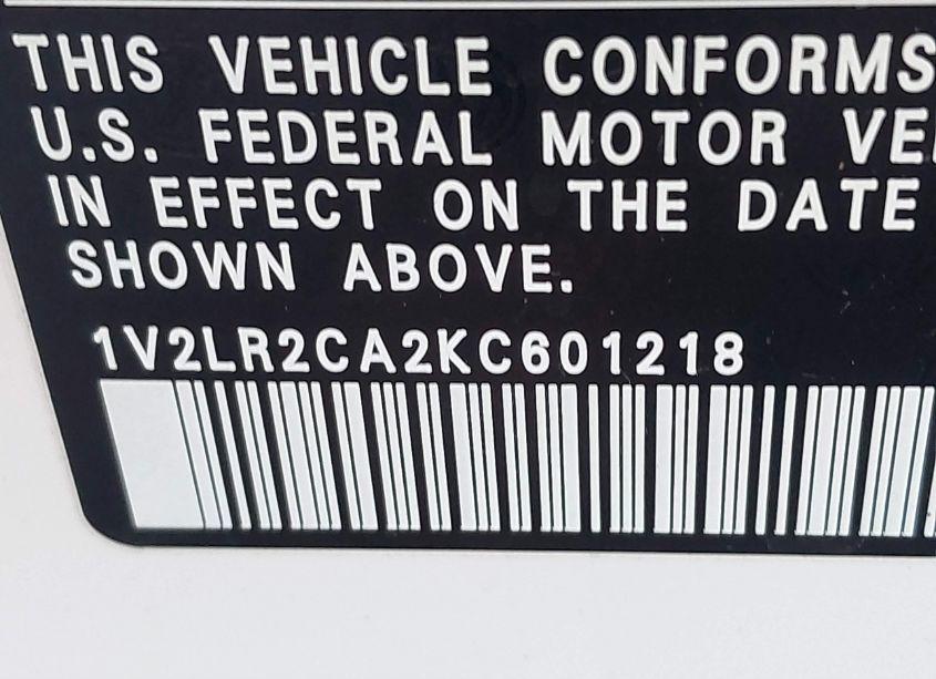 Photo 9 of 2019 Volkswagen Atlas 3.6L V6 SE (VIN 1V2LR2CA2KC601218)