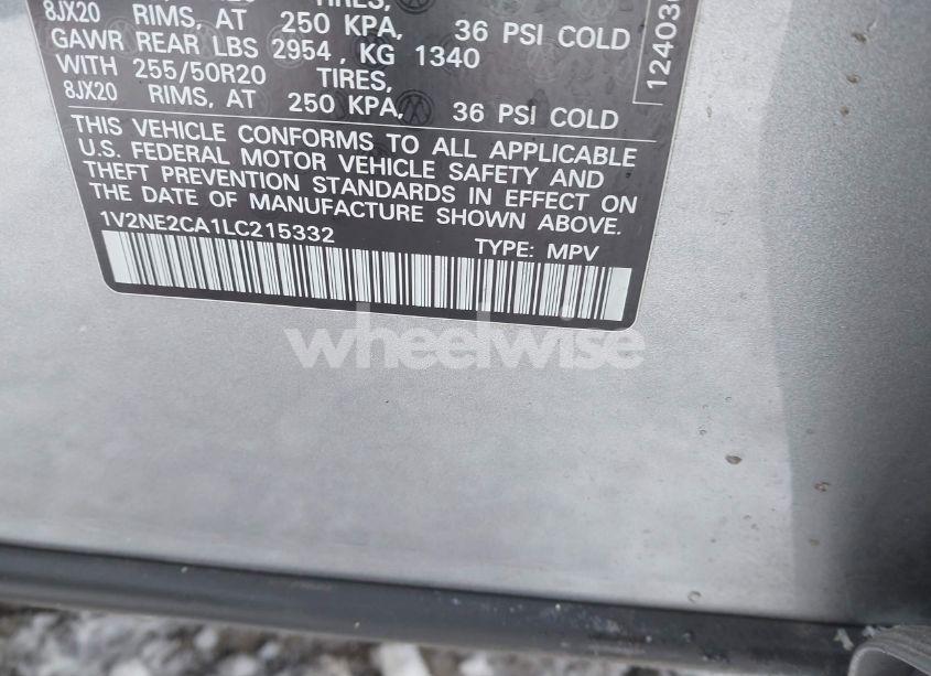 Photo 9 of 2020 Volkswagen Atlas CROSS SPORT 3.6L V6 SEL PREMIUM (VIN 1V2NE2CA1LC215332)