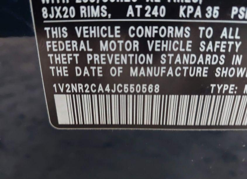 Photo 9 of 2018 Volkswagen Atlas 3.6L V6 SEL PREMIUM (VIN 1V2NR2CA4JC550568)