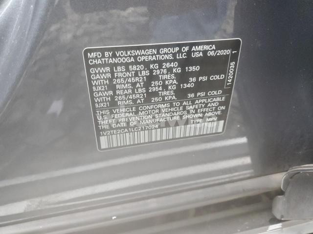 Photo 5 of 2020 VOLKSWAGEN ATLAS CROSS SPORT SEL PREMIUM R-LINE (VIN 1V2TE2CA1LC217024)
