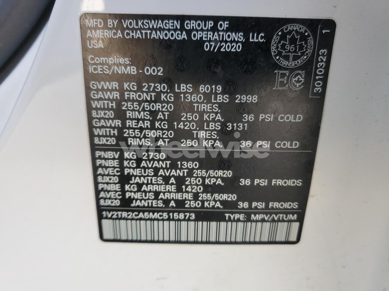 Photo 13 of 2021 VOLKSWAGEN ATLAS SEL PREMIUM (VIN 1V2TR2CA5MC515873)