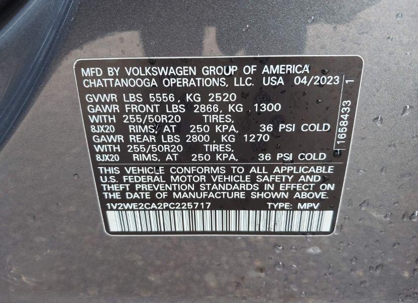 Photo 9 of 2023 Volkswagen Atlas CROSS SPORT 3.6L V6 SE W/TECHNOLOGY (VIN 1V2WE2CA2PC225717)