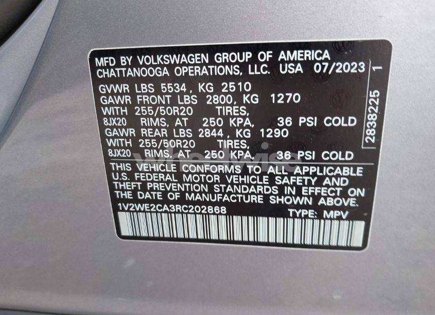 Photo 9 of 2024 Volkswagen Atlas CROSS SPORT 2.0T SE W/TECHNOLOGY (VIN 1V2WE2CA3RC202868)