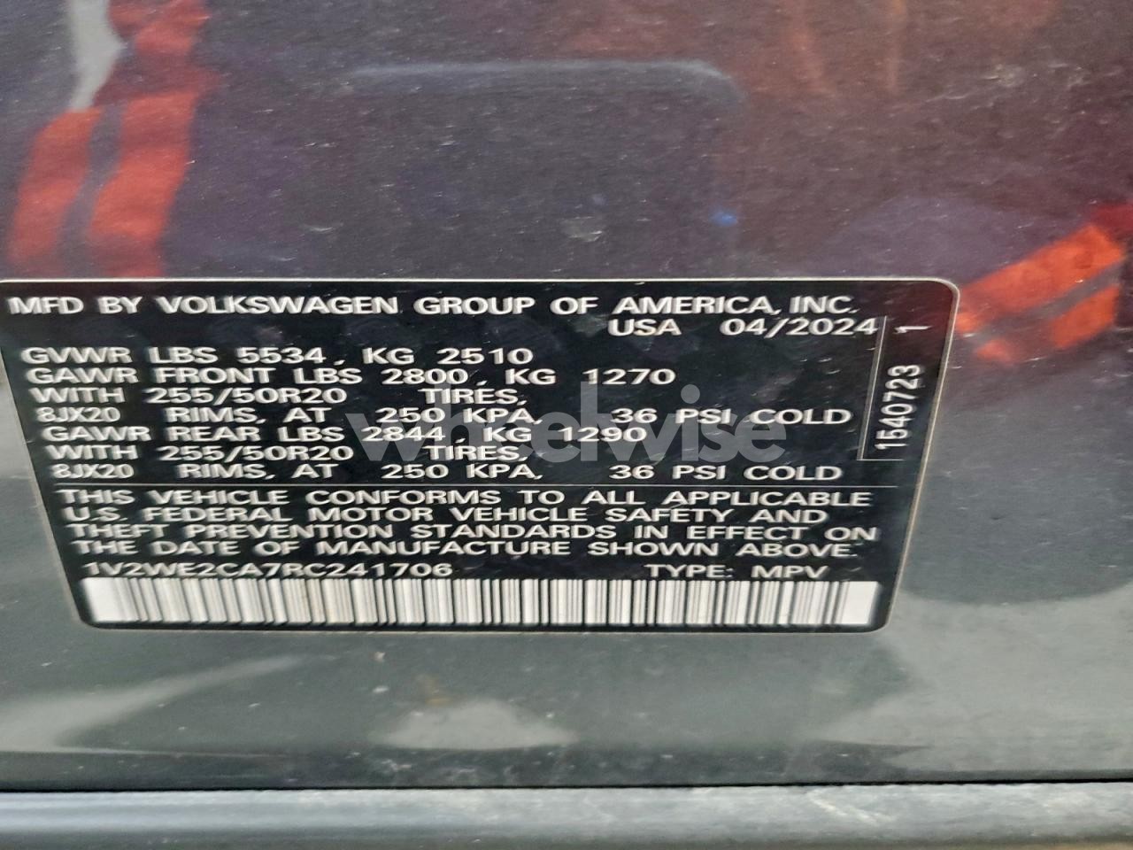 Photo 13 of 2024 VOLKSWAGEN ATLAS CROSS SPORT SE (VIN 1V2WE2CA7RC241706)