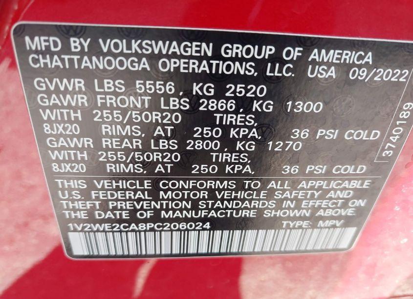 Photo 9 of 2023 Volkswagen Atlas CROSS SPORT 3.6L V6 SE W/TECHNOLOGY (VIN 1V2WE2CA8PC206024)