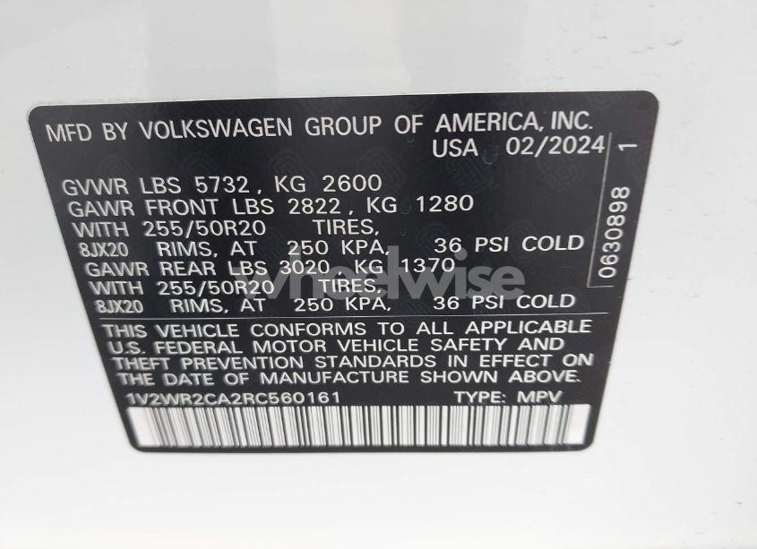 Photo 9 of 2024 Volkswagen Atlas 2.0T SE W/TECHNOLOGY (VIN 1V2WR2CA2RC560161)