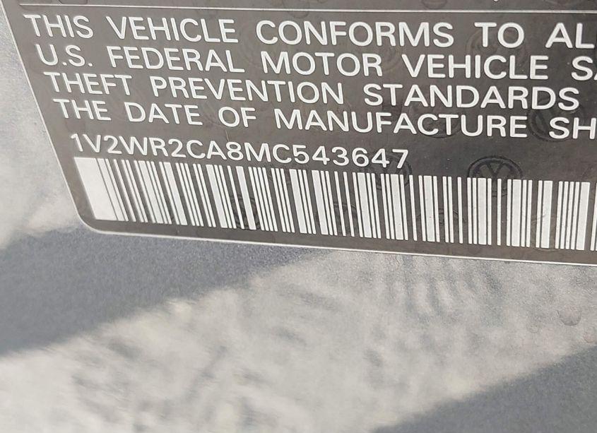 Photo 9 of 2021 Volkswagen Atlas 3.6L V6 SE W/TECHNOLOGY (VIN 1V2WR2CA8MC543647)