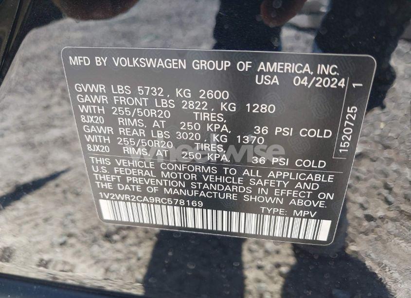 Photo 9 of 2024 Volkswagen Atlas 2.0T SE W/TECHNOLOGY (VIN 1V2WR2CA9RC578169)