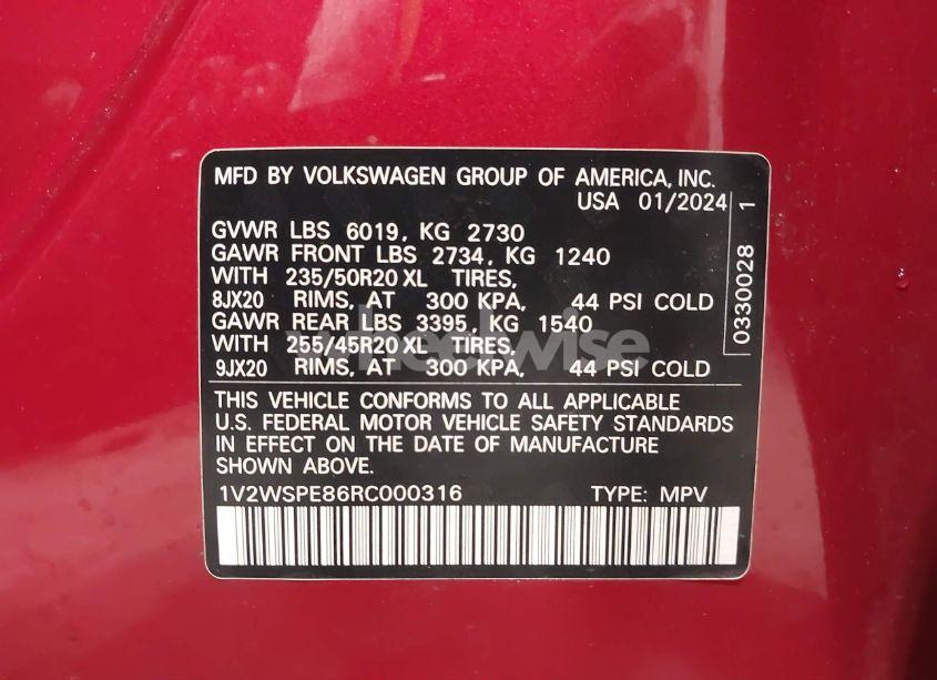 Photo 9 of 2024 Volkswagen Id.4 AWD PRO S (VIN 1V2WSPE86RC000316)