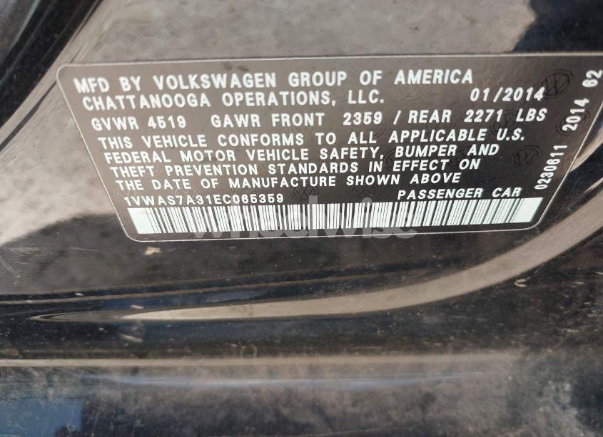 Photo 9 of 2014 Volkswagen Passat 1.8T WOLFSBURG EDITION (VIN 1VWAS7A31EC065359)