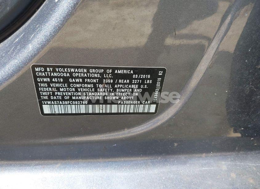 Photo 9 of 2015 Volkswagen Passat 1.8T LIMITED EDITION (VIN 1VWAS7A38FC082760)