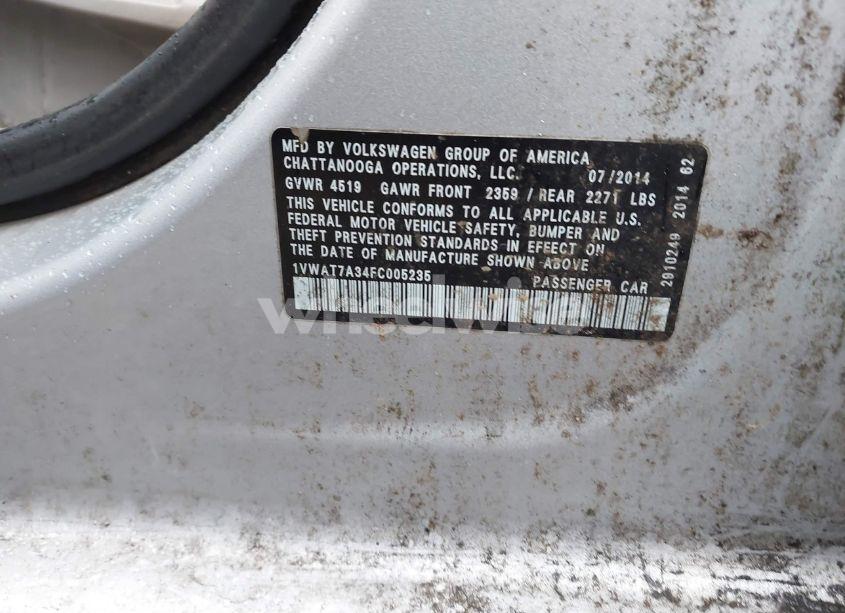 Photo 9 of 2015 Volkswagen Passat 1.8T S (VIN 1VWAT7A34FC005235)