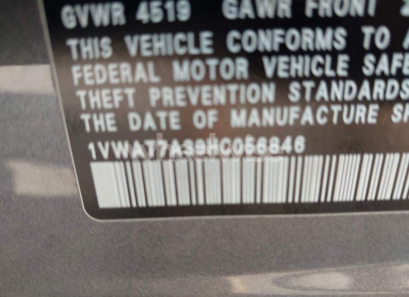 Photo 9 of 2017 Volkswagen Passat 1.8T S (VIN 1VWAT7A39HC056846)