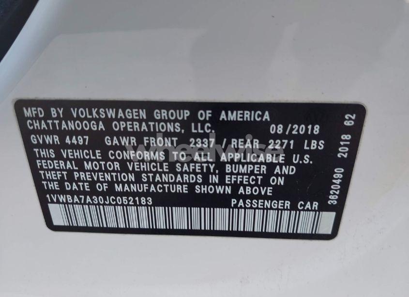 Photo 9 of 2018 Volkswagen Passat 2.0T SE (VIN 1VWBA7A30JC052183)