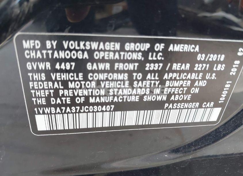 Photo 9 of 2018 Volkswagen Passat 2.0T SE (VIN 1VWBA7A37JC030407)