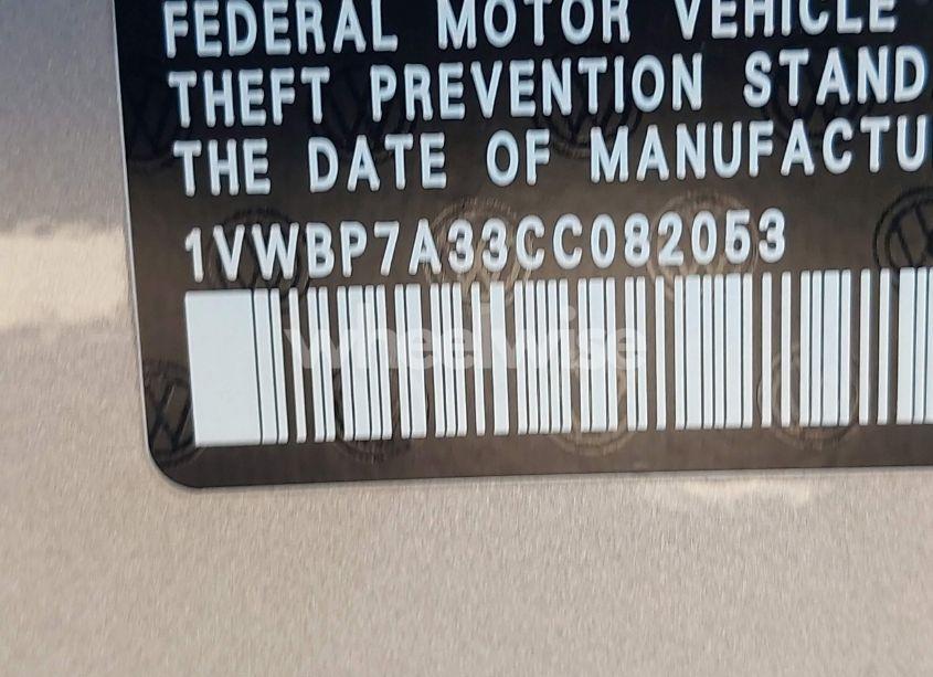 Photo 9 of 2012 Volkswagen Passat 2.5L SE (VIN 1VWBP7A33CC082053)