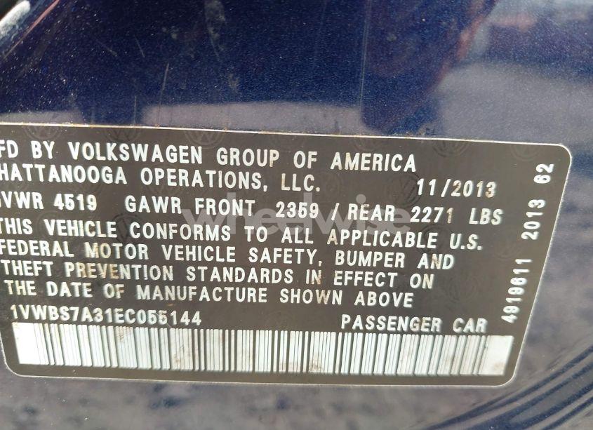Photo 9 of 2014 Volkswagen Passat 1.8T SE (VIN 1VWBS7A31EC055144)