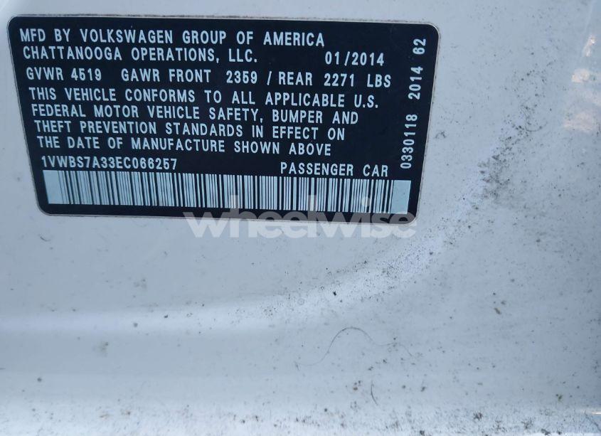 Photo 9 of 2014 Volkswagen Passat 1.8T SE (VIN 1VWBS7A33EC066257)