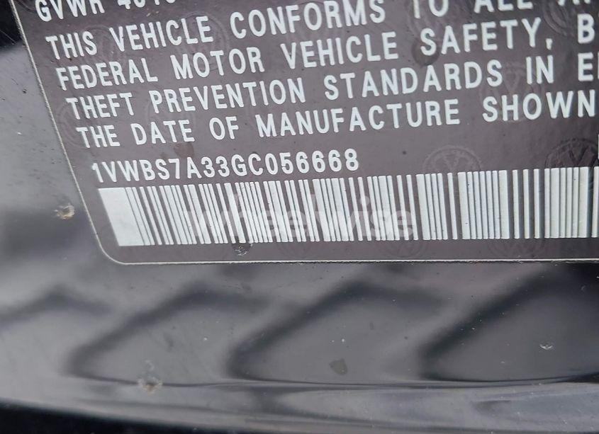 Photo 9 of 2016 Volkswagen Passat 1.8T SE (VIN 1VWBS7A33GC056668)