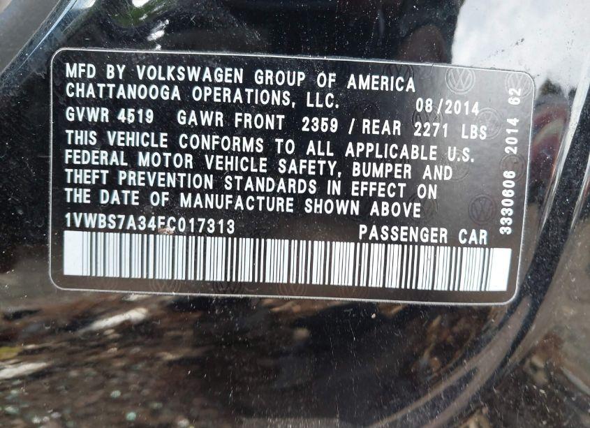 Photo 9 of 2015 Volkswagen Passat 1.8T SE (VIN 1VWBS7A34FC017313)