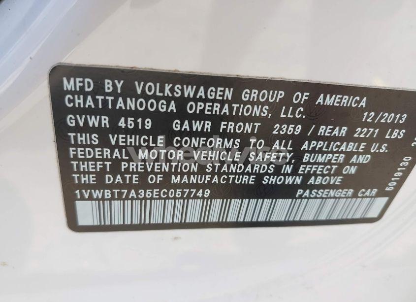 Photo 9 of 2014 Volkswagen Passat 1.8T SE (VIN 1VWBT7A35EC057749)