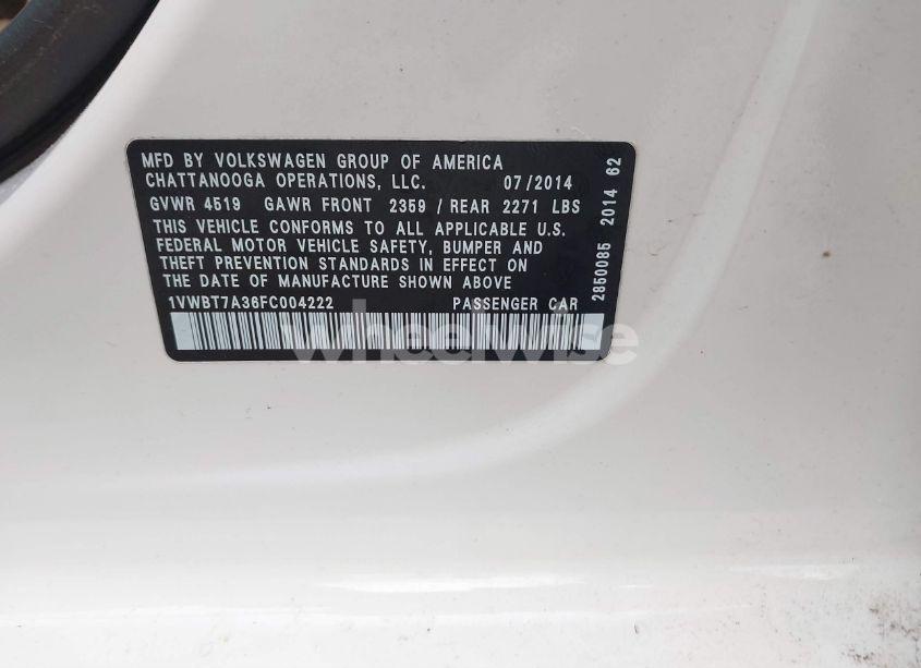 Photo 9 of 2015 Volkswagen Passat 1.8T SE (VIN 1VWBT7A36FC004222)